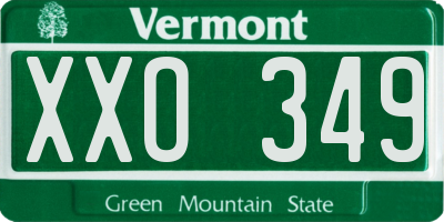 VT license plate XXO349