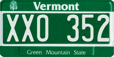 VT license plate XXO352