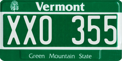 VT license plate XXO355