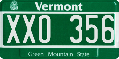 VT license plate XXO356