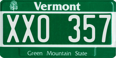 VT license plate XXO357