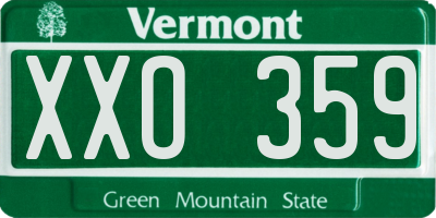 VT license plate XXO359