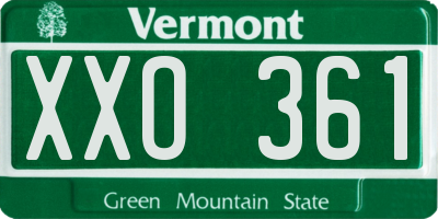VT license plate XXO361