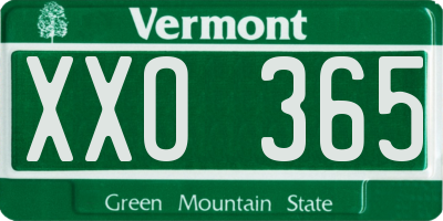 VT license plate XXO365