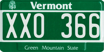 VT license plate XXO366