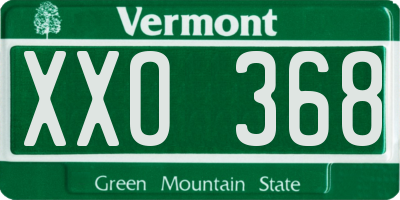 VT license plate XXO368