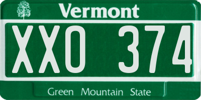 VT license plate XXO374