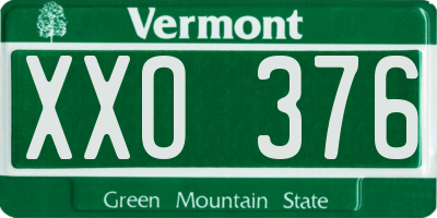 VT license plate XXO376