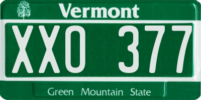 VT license plate XXO377