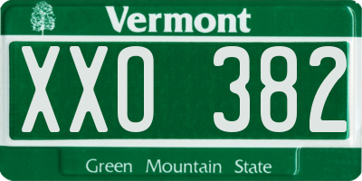 VT license plate XXO382
