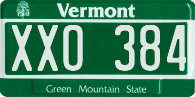 VT license plate XXO384