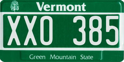 VT license plate XXO385