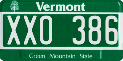 VT license plate XXO386