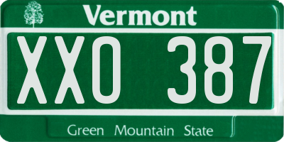 VT license plate XXO387