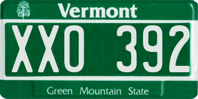 VT license plate XXO392