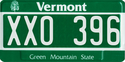 VT license plate XXO396