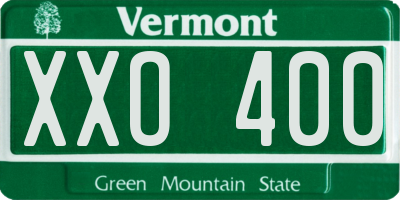 VT license plate XXO400
