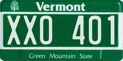 VT license plate XXO401
