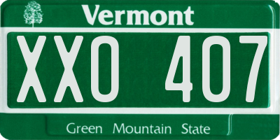 VT license plate XXO407