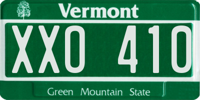 VT license plate XXO410