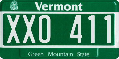 VT license plate XXO411