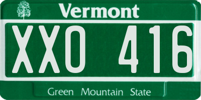 VT license plate XXO416