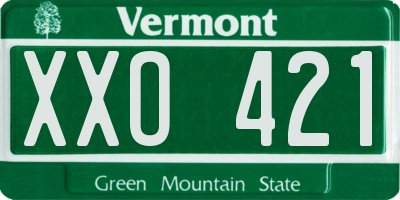 VT license plate XXO421