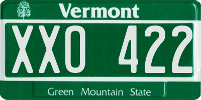 VT license plate XXO422