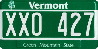 VT license plate XXO427