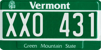 VT license plate XXO431
