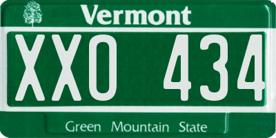 VT license plate XXO434