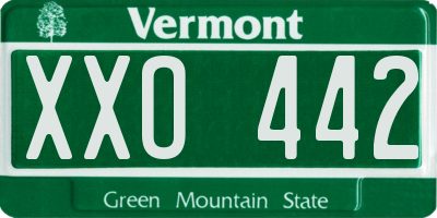 VT license plate XXO442
