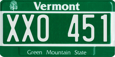 VT license plate XXO451