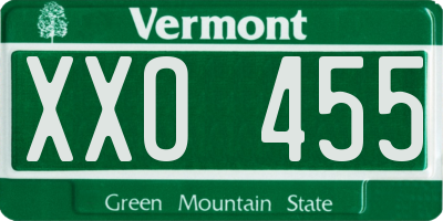 VT license plate XXO455