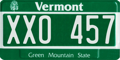 VT license plate XXO457