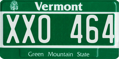 VT license plate XXO464