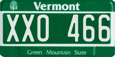 VT license plate XXO466
