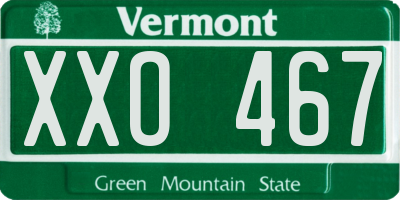 VT license plate XXO467