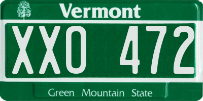 VT license plate XXO472