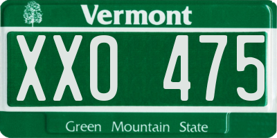 VT license plate XXO475