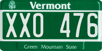 VT license plate XXO476