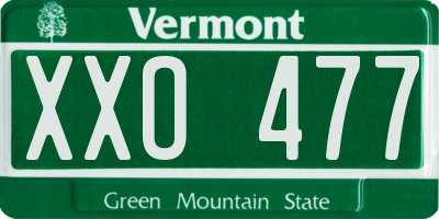 VT license plate XXO477