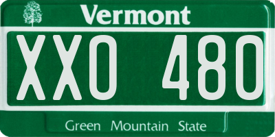 VT license plate XXO480