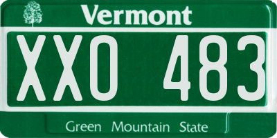 VT license plate XXO483