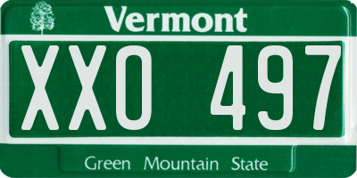VT license plate XXO497