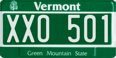 VT license plate XXO501