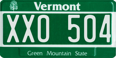 VT license plate XXO504