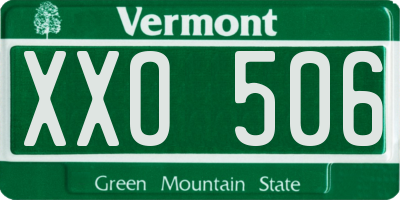 VT license plate XXO506
