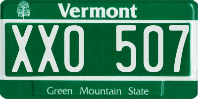 VT license plate XXO507