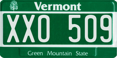 VT license plate XXO509